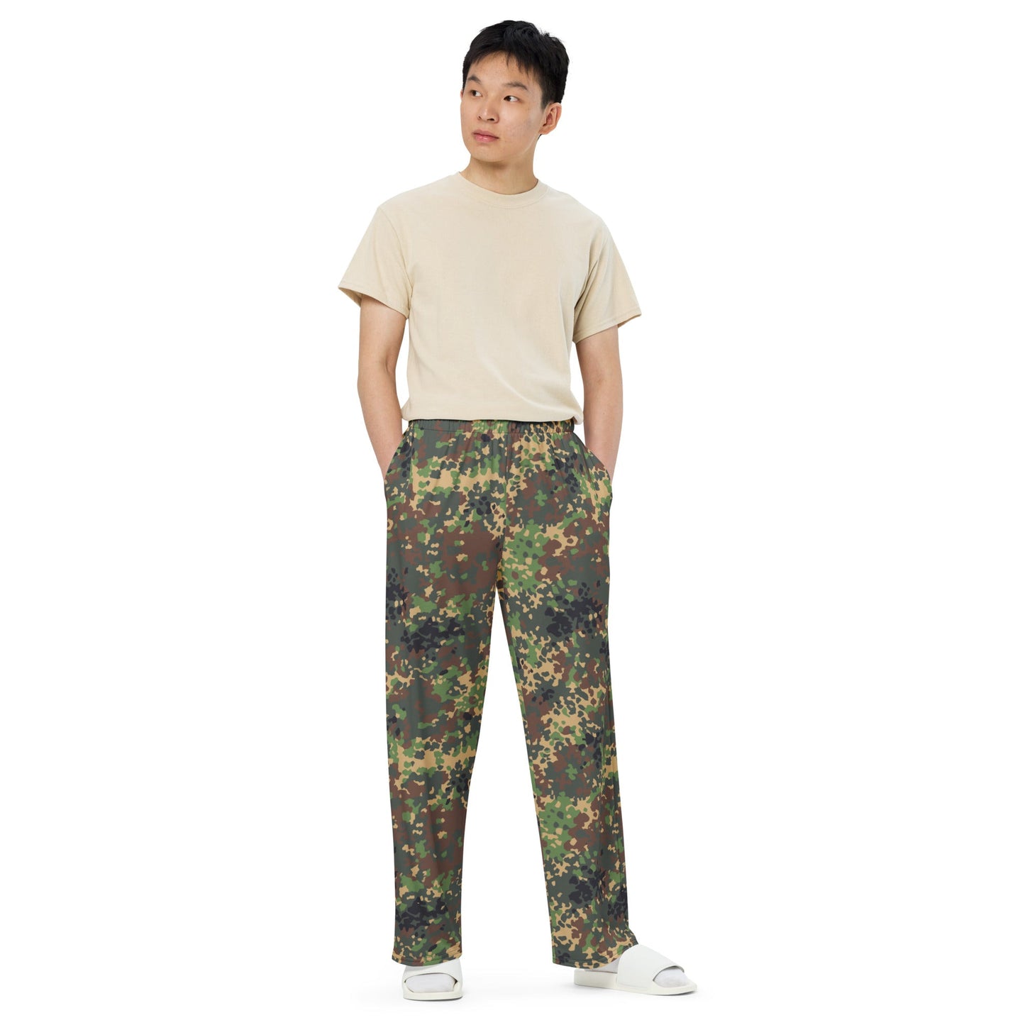 Russian IZLOM Fracture Woodland CAMO unisex wide leg pants Wide Pants