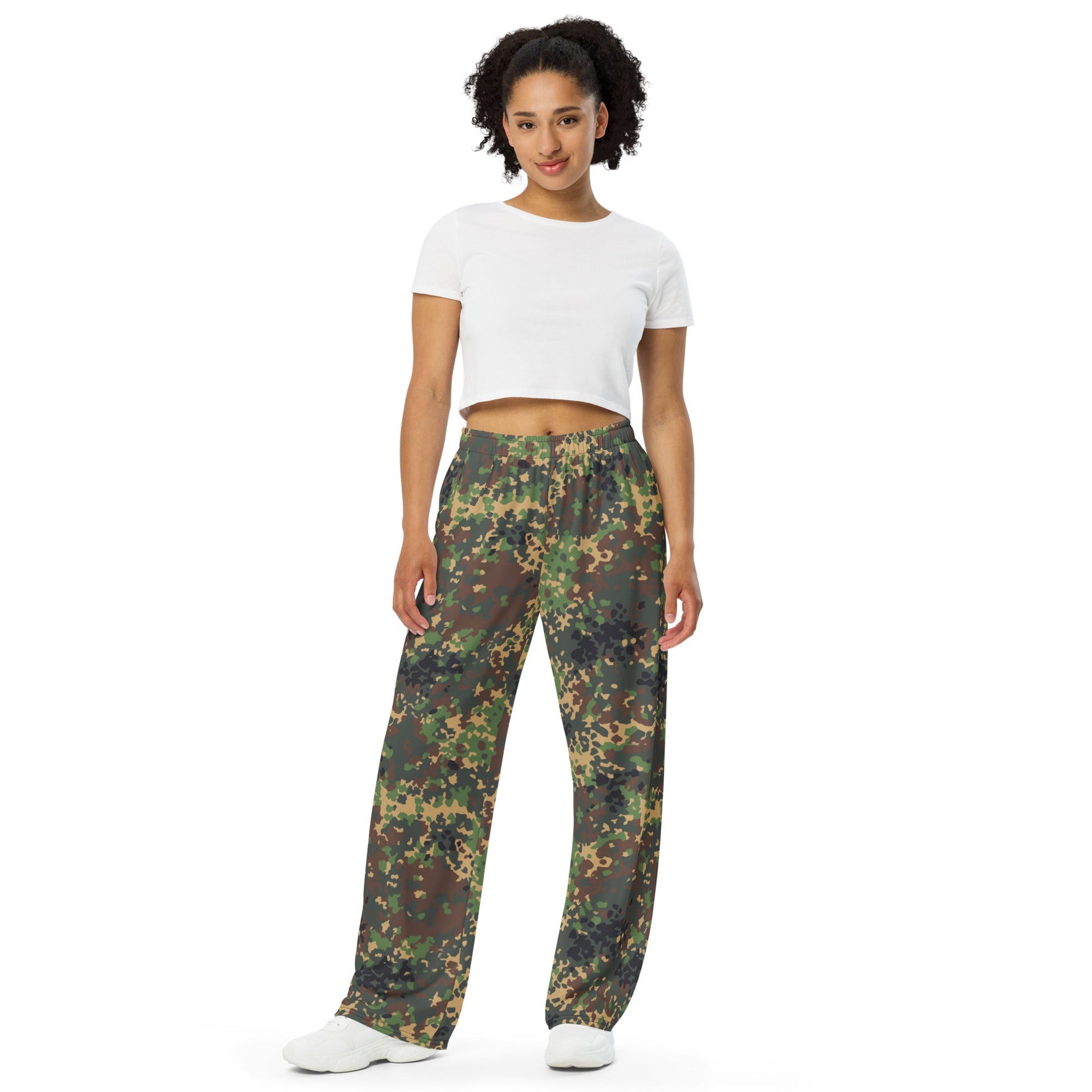 Russian IZLOM Fracture Woodland CAMO unisex wide leg pants Wide Pants