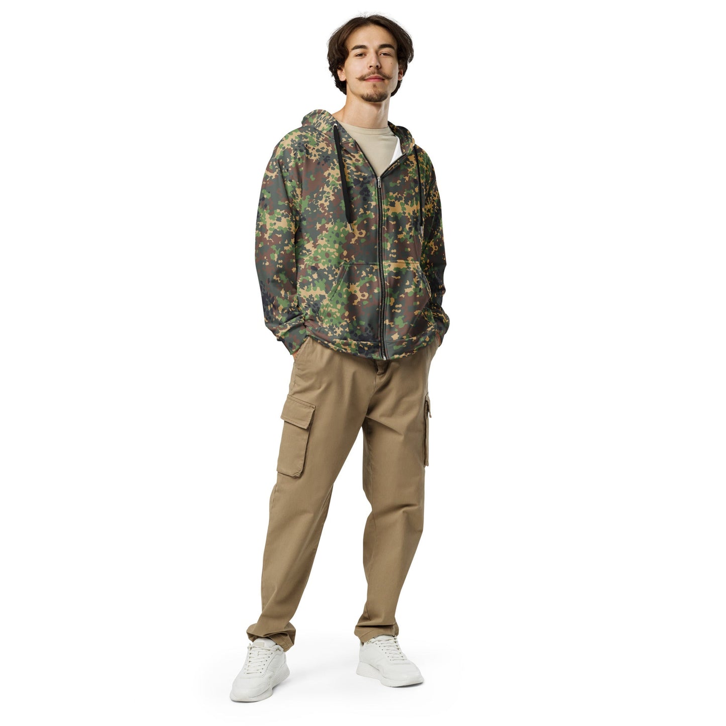 Russian IZLOM Fracture Woodland CAMO Unisex Zip Hoodie