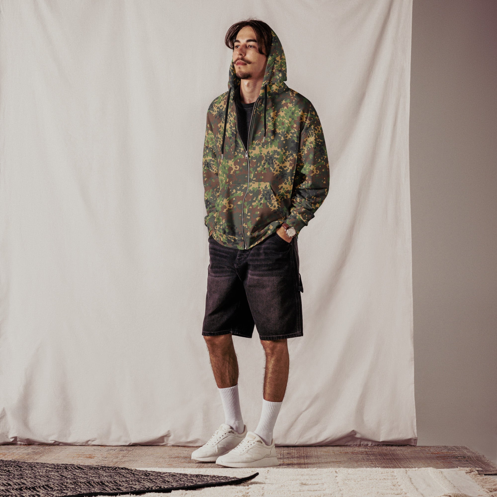 CAMO HQ - Russian IZLOM Fracture Woodland CAMO Unisex Zip Hoodie