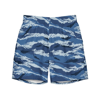 Russian Kamysh ANA Blue Tiger CAMO Men’s swim trunks - Mens Swim Trunks