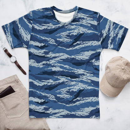 Russian Kamysh ANA Blue Tiger CAMO Men’s t-shirt - XS - Mens T-Shirt