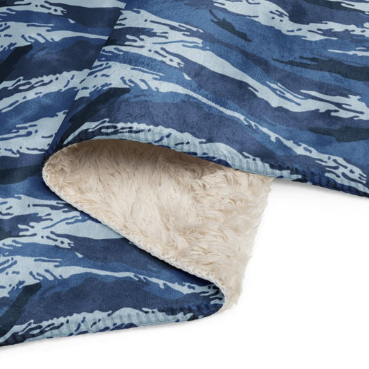 Russian Kamysh ANA Blue Tiger CAMO Sherpa blanket - Sherpa Blanket