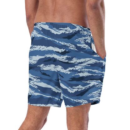 Russian Kamysh ANA Blue Tiger CAMO swim trunks - Mens Swim Trunks