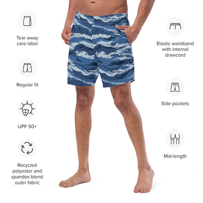 Russian Kamysh ANA Blue Tiger CAMO swim trunks - Mens Swim Trunks