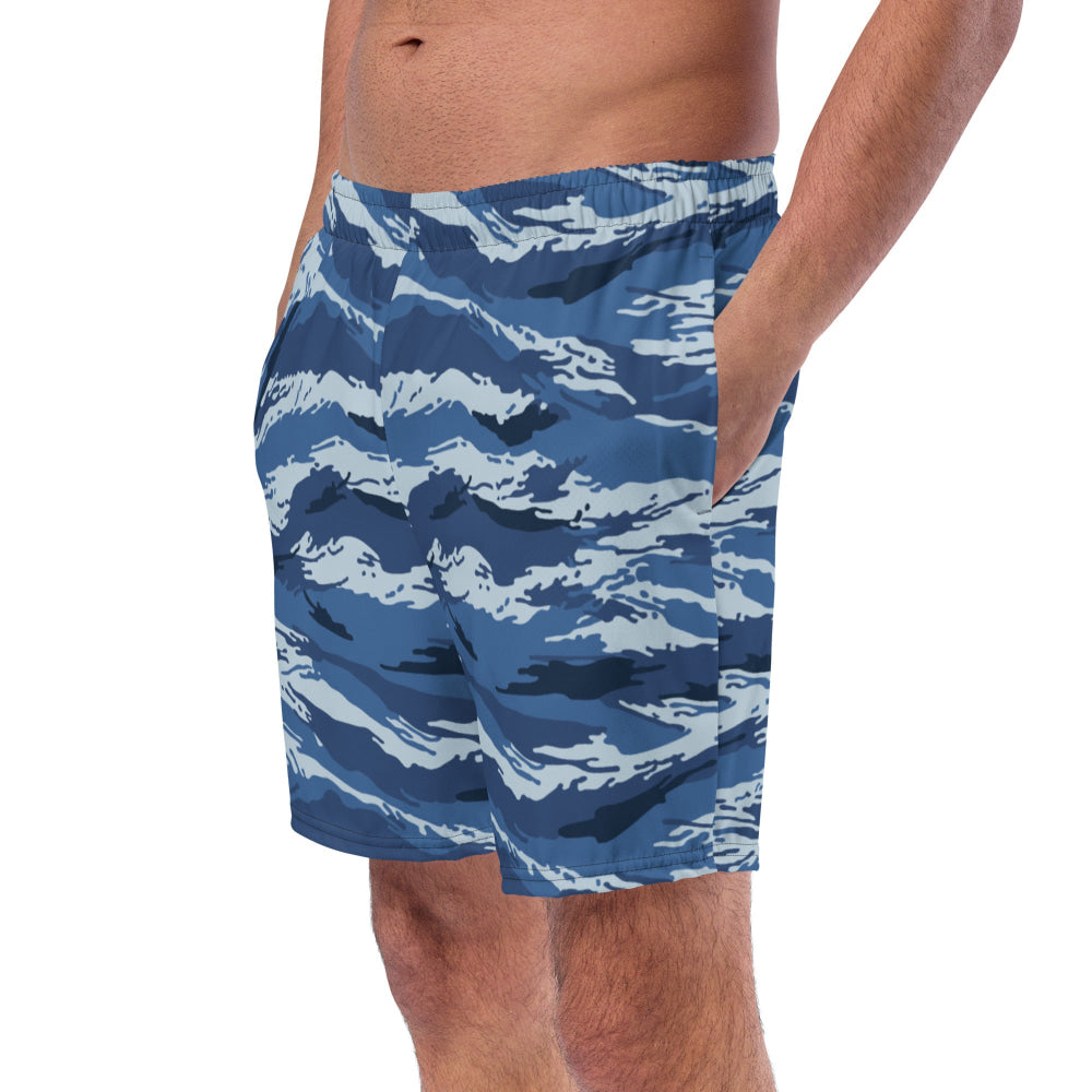 Russian Kamysh ANA Blue Tiger CAMO swim trunks - Mens Swim Trunks