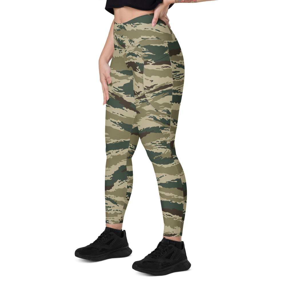 Russian Kamysh ANA Green Tiger CAMO Leggings with pockets - Womens With Pockets