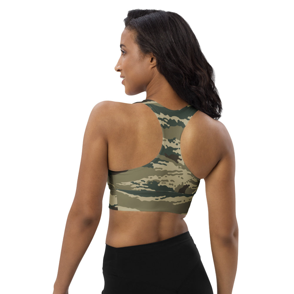 Russian Kamysh ANA Green Tiger CAMO Longline sports bra - Womens Sports Bra