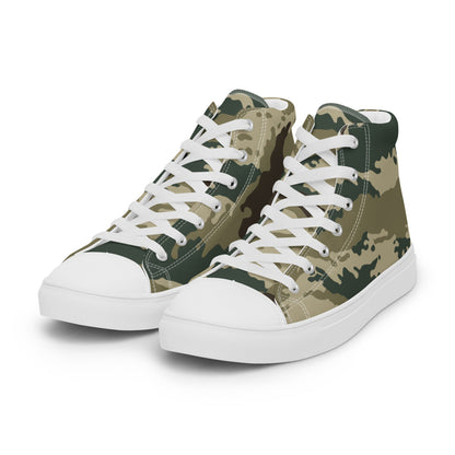 Russian Kamysh ANA Green Tiger CAMO Men’s high top canvas shoes - Mens High Top Canvas Shoes