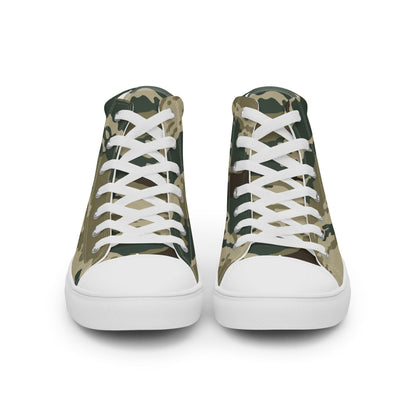 Russian Kamysh ANA Green Tiger CAMO Men’s high top canvas shoes - Mens High Top Canvas Shoes