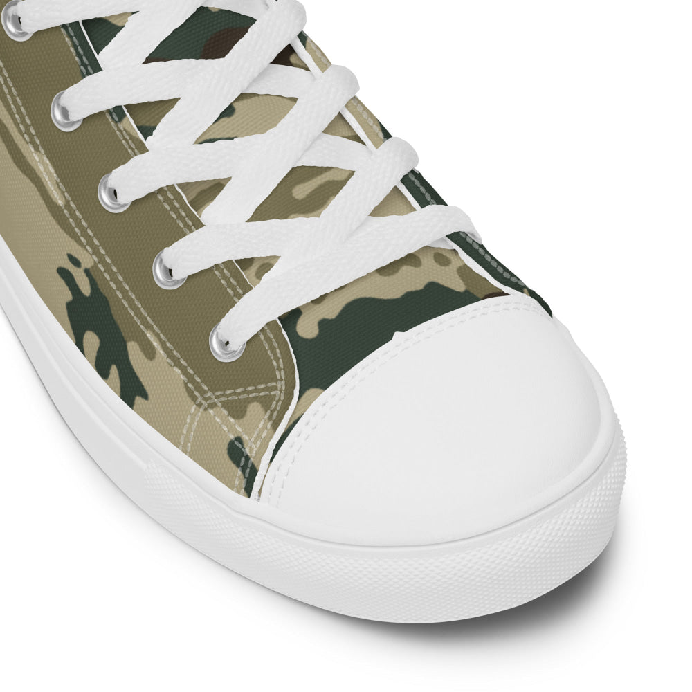 Russian Kamysh ANA Green Tiger CAMO Men’s high top canvas shoes - Mens High Top Canvas Shoes