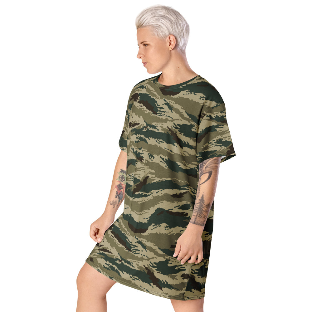 Russian Kamysh ANA Green Tiger CAMO T-shirt dress - Womens T-Shirt Dress