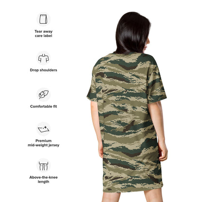 Russian Kamysh ANA Green Tiger CAMO T-shirt dress - Womens T-Shirt Dress