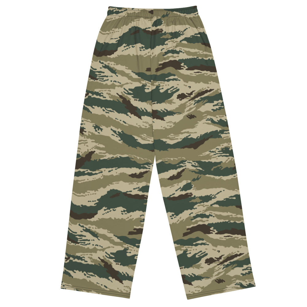 Russian Kamysh ANA Green Tiger CAMO unisex wide-leg pants - Unisex Wide-Leg Pants