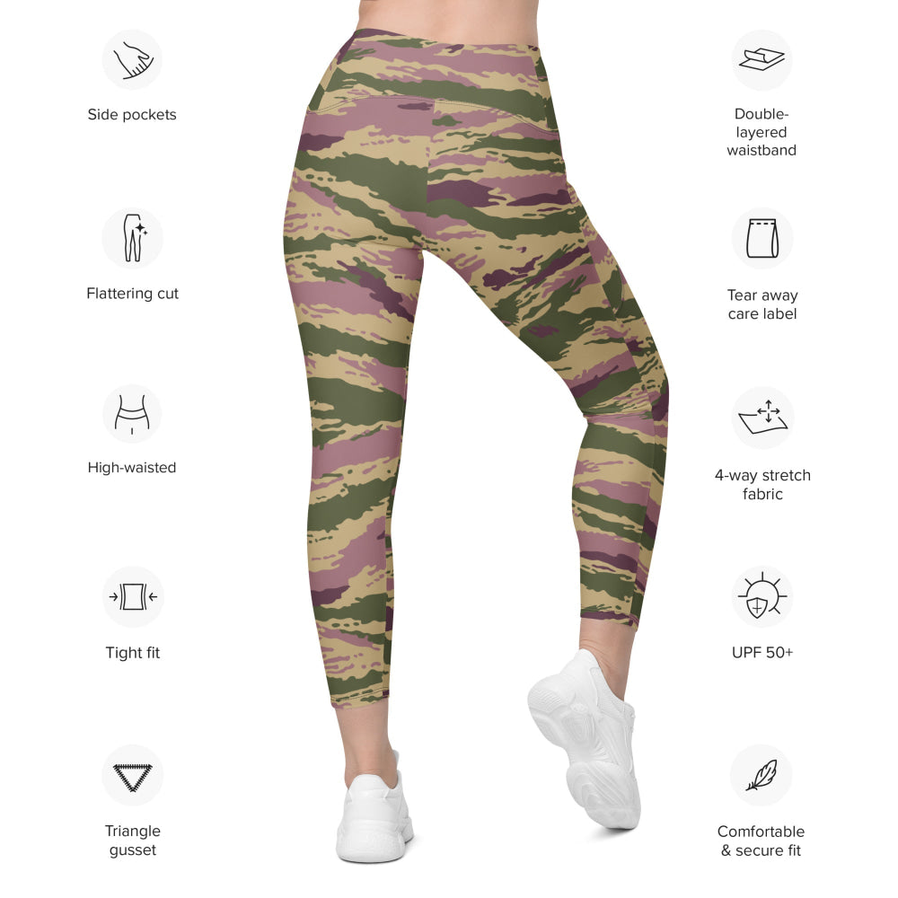 Russian Kamysh PFO Tiger CAMO Leggings with pockets - Womens With Pockets