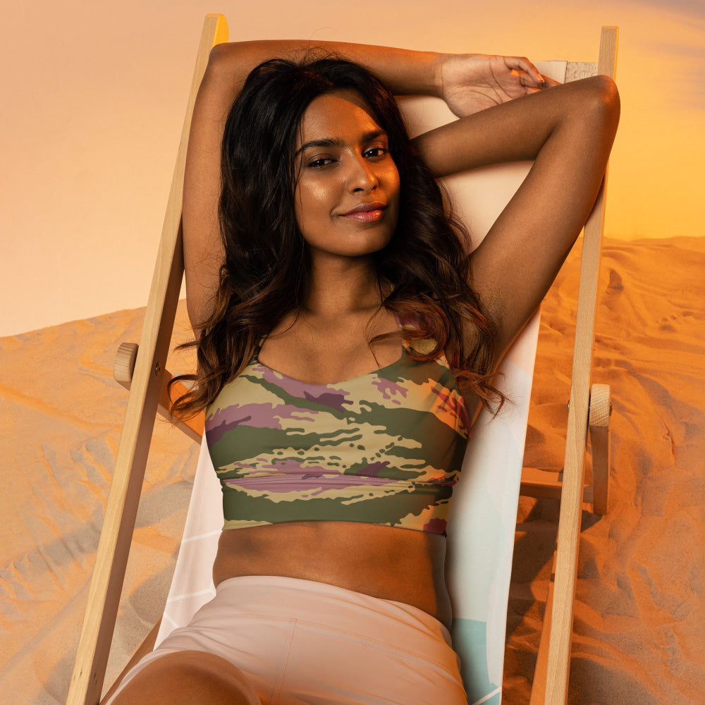 Russian Kamysh PFO Tiger CAMO Longline sports bra - Womens Sports Bra