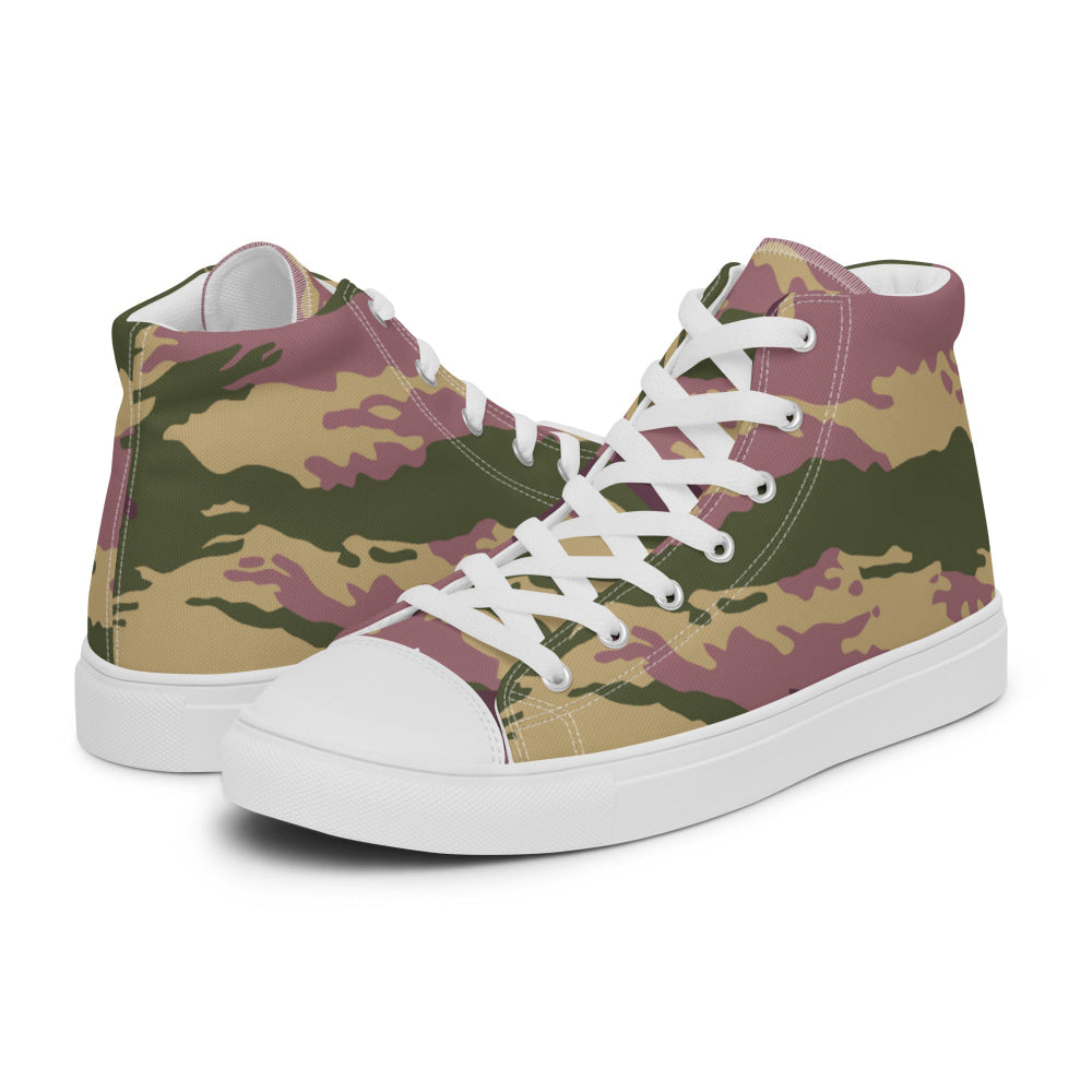 Russian Kamysh PFO Tiger CAMO Men’s high top canvas shoes - Mens High Top Canvas Shoes