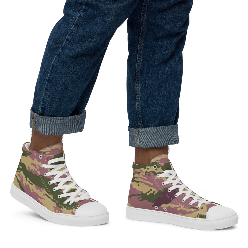 Russian Kamysh PFO Tiger CAMO Men’s high top canvas shoes - Mens High Top Canvas Shoes