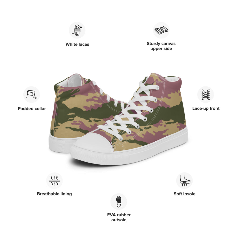 Russian Kamysh PFO Tiger CAMO Men’s high top canvas shoes - Mens High Top Canvas Shoes