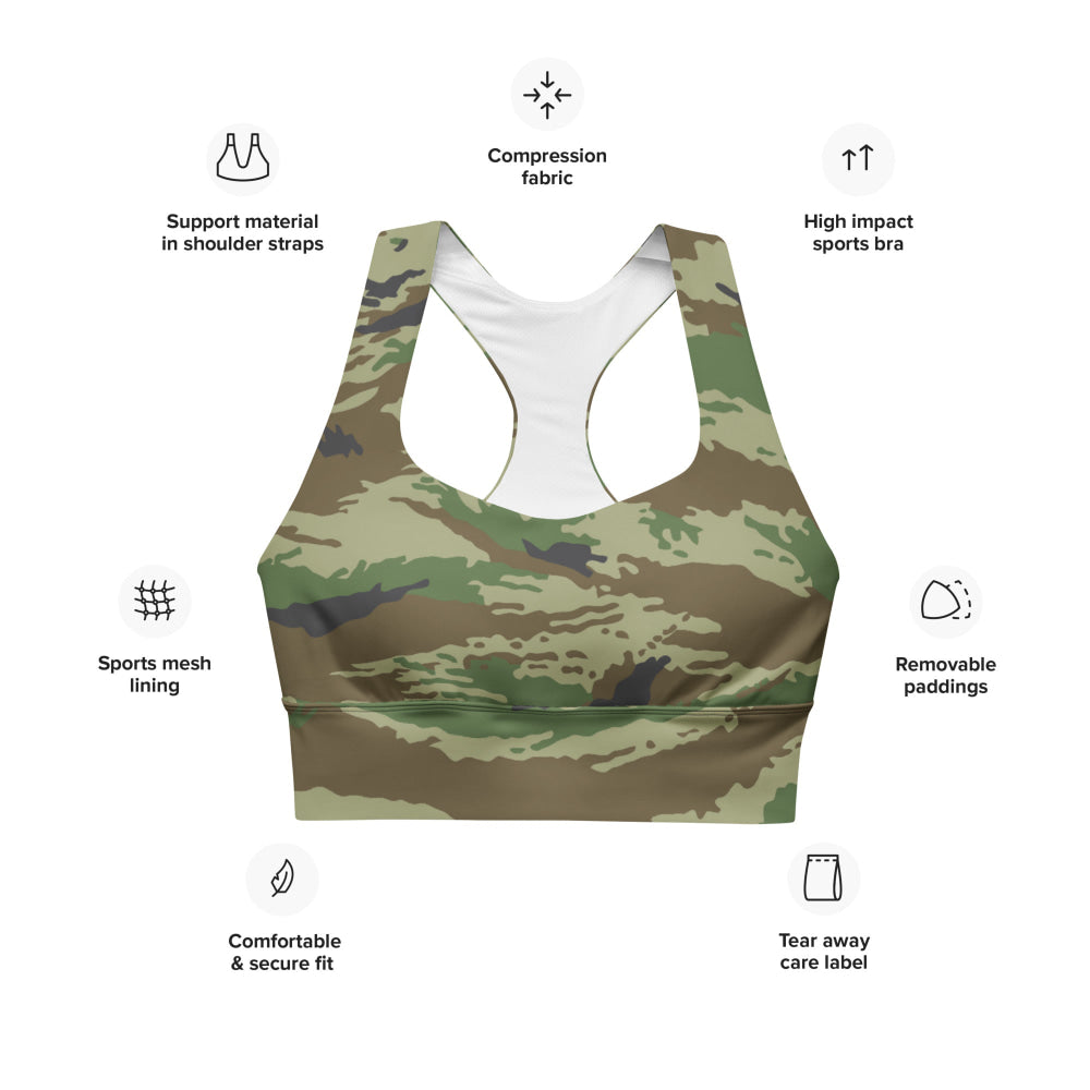 Russian Kamysh REX Tiger CAMO Longline sports bra - Womens Sports Bra