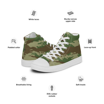 Russian Kamysh REX Tiger CAMO Men’s high top canvas shoes - Mens High Top Canvas Shoes