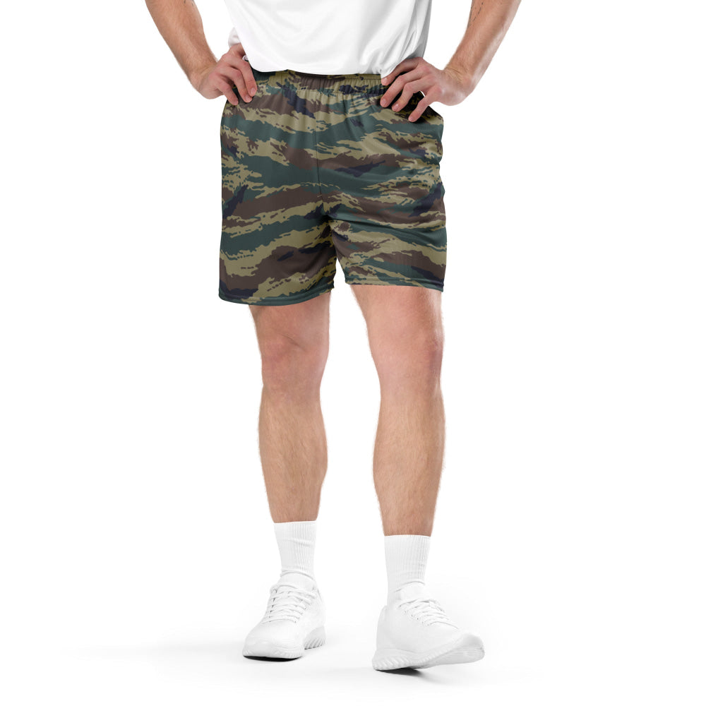 Russian Kamysh SPLAV Tiger CAMO Unisex mesh shorts - 2XS - Mesh Shorts