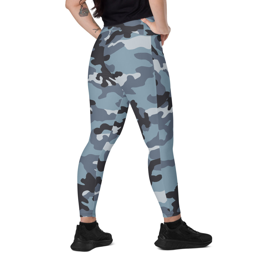 Russian KKO Urban Blue CAMO Leggings with pockets - 2XS - Womens With Pockets