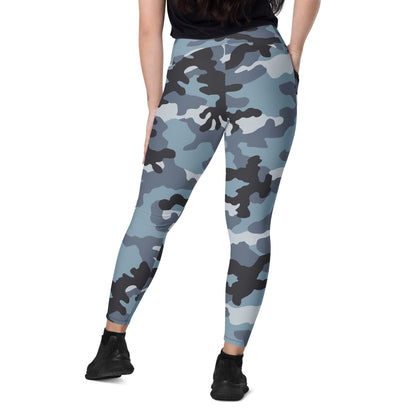 Russian KKO Urban Blue CAMO Leggings with pockets - Womens With Pockets