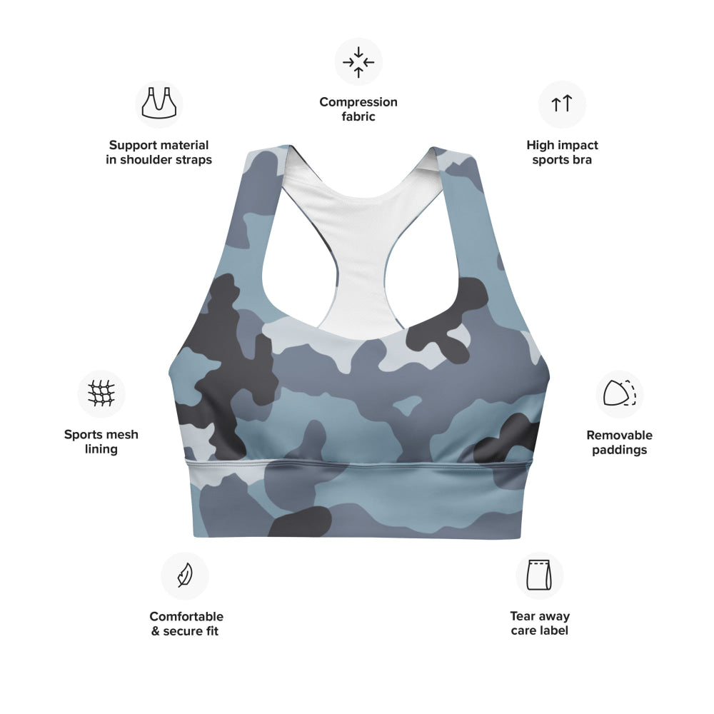 Russian KKO Urban Blue CAMO Longline sports bra - Womens Sports Bra