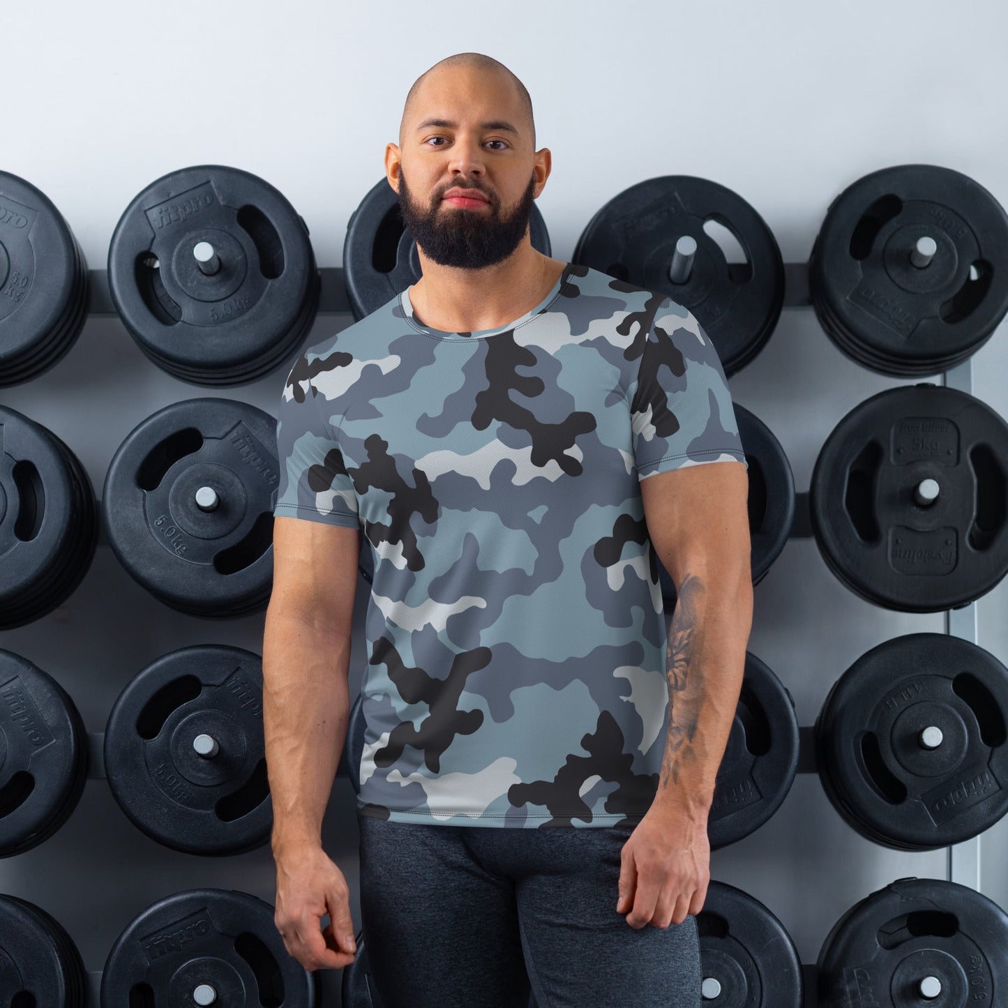 Russian KKO Urban Blue CAMO Mens Athletic T-shirt - XS - T-Shirts