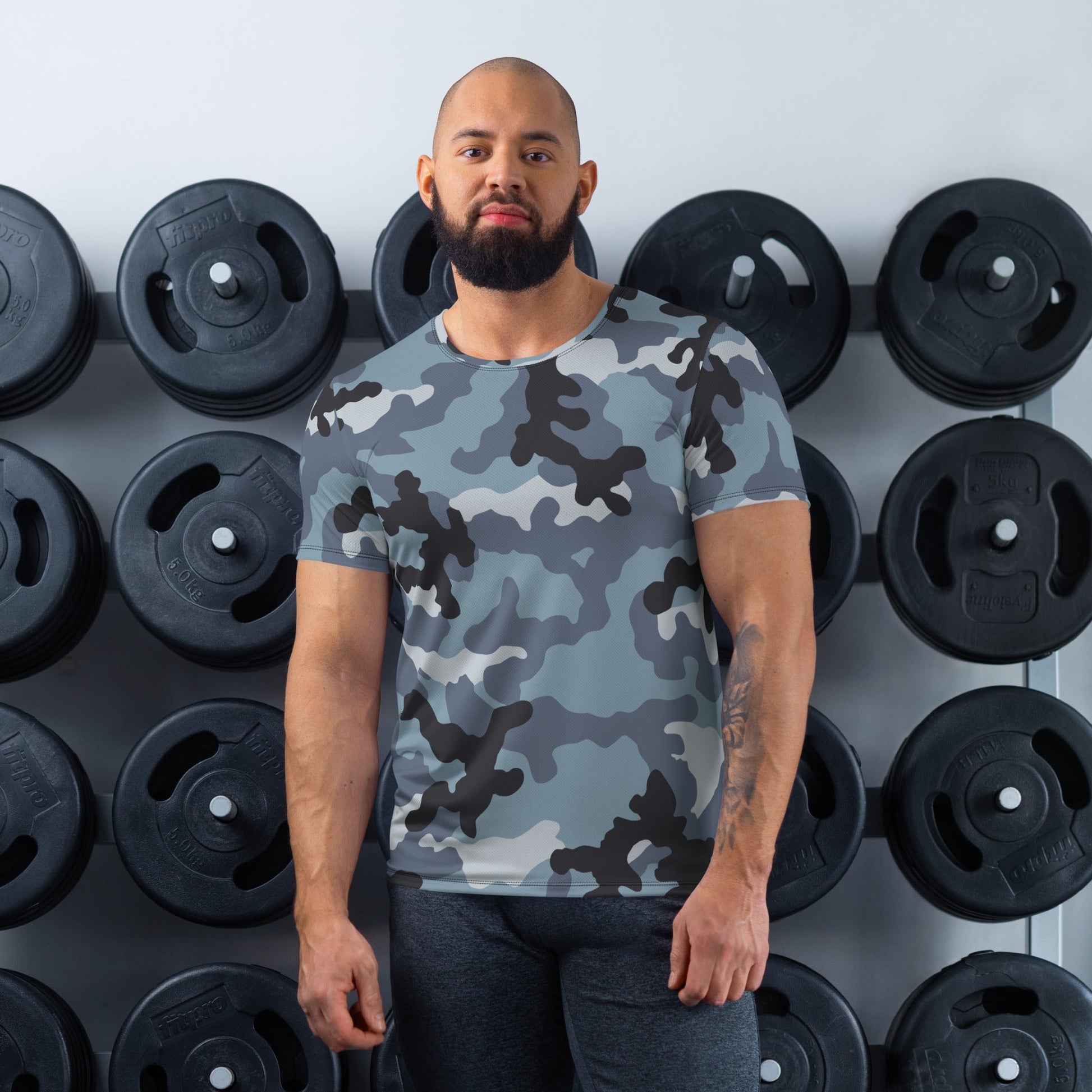 Russian KKO Urban Blue CAMO Mens Athletic T-shirt - XS - T-Shirts