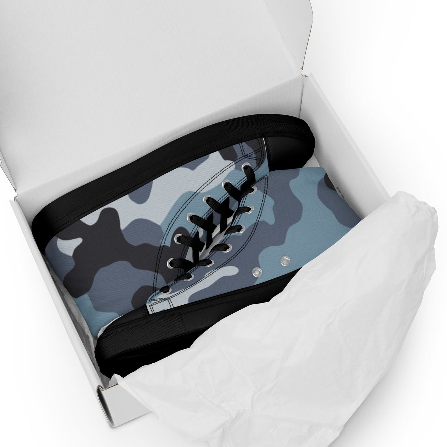 Russian KKO Urban Blue CAMO Mens high top canvas shoes - High Top Canvas Shoes