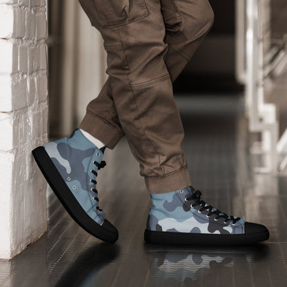 Russian KKO Urban Blue CAMO Mens high top canvas shoes - 5 - High Top Canvas Shoes