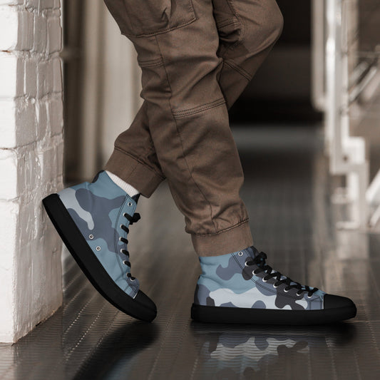 Russian KKO Urban Blue CAMO Mens high top canvas shoes - 5 - High Top Canvas Shoes