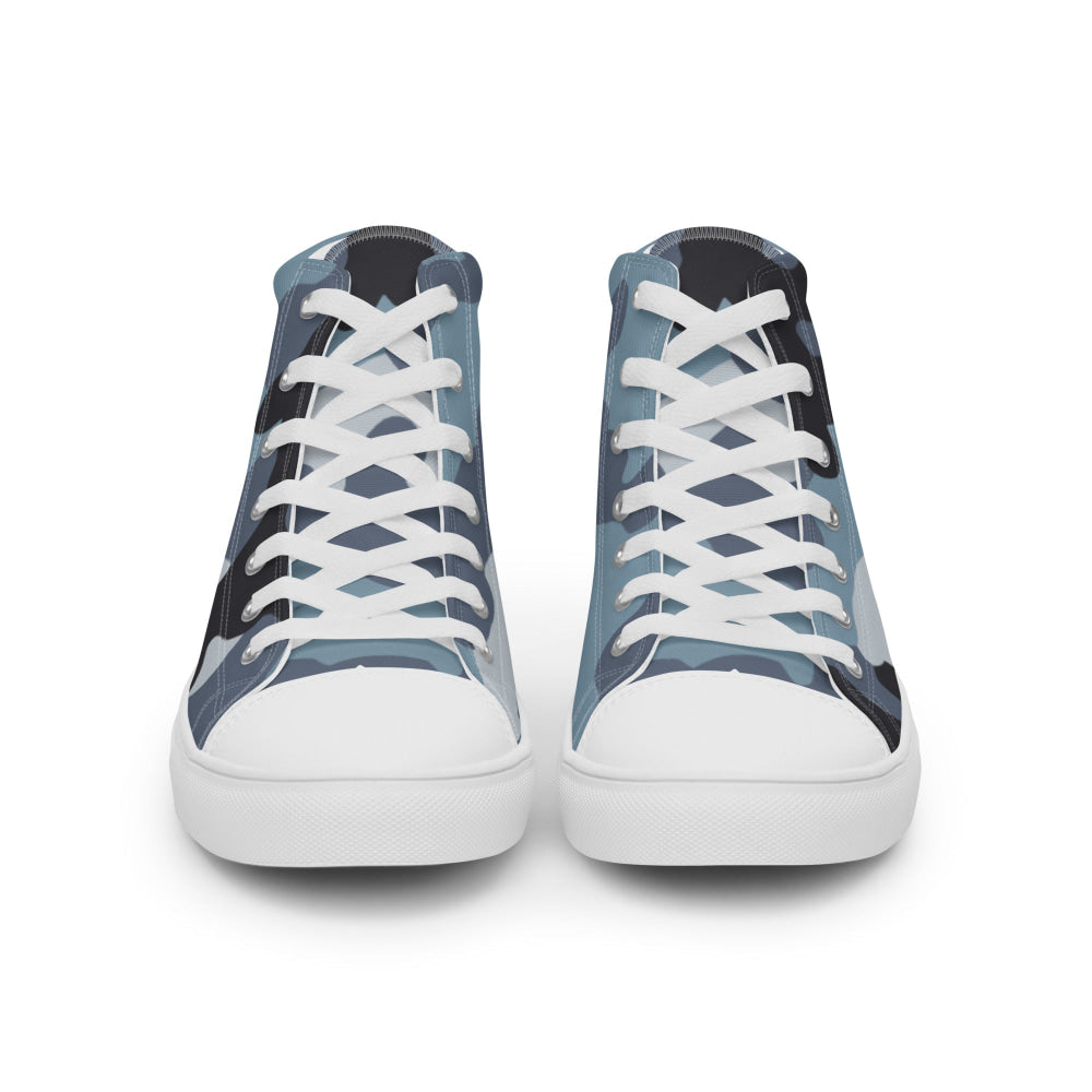 Russian KKO Urban Blue CAMO Men’s high top canvas shoes - Mens High Top Canvas Shoes