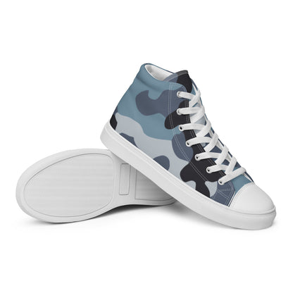 Russian KKO Urban Blue CAMO Men’s high top canvas shoes - Mens High Top Canvas Shoes