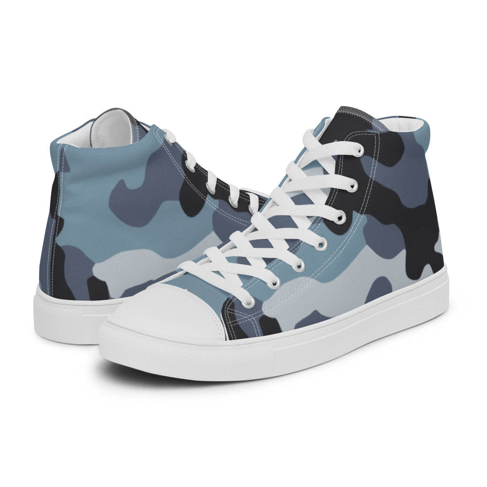 Russian KKO Urban Blue CAMO Men’s high top canvas shoes - Mens High Top Canvas Shoes