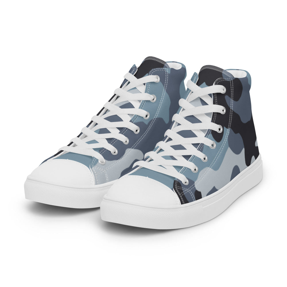 Russian KKO Urban Blue CAMO Men’s high top canvas shoes - Mens High Top Canvas Shoes