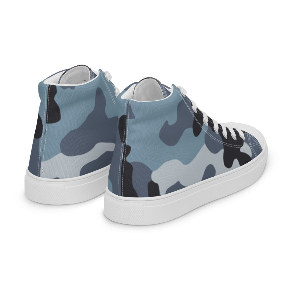 Russian KKO Urban Blue CAMO Men’s high top canvas shoes - Mens High Top Canvas Shoes