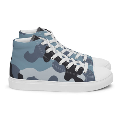 Russian KKO Urban Blue CAMO Men’s high top canvas shoes - Mens High Top Canvas Shoes