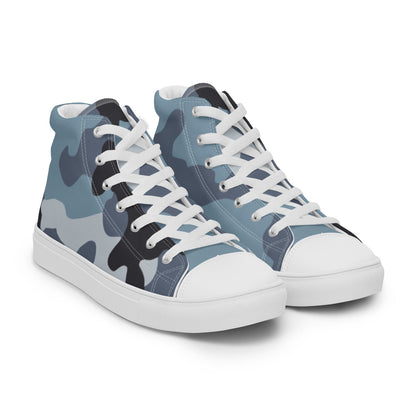 Russian KKO Urban Blue CAMO Men’s high top canvas shoes - Mens High Top Canvas Shoes