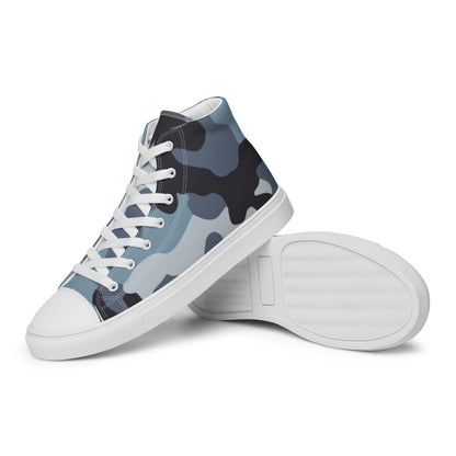 Russian KKO Urban Blue CAMO Men’s high top canvas shoes - Mens High Top Canvas Shoes