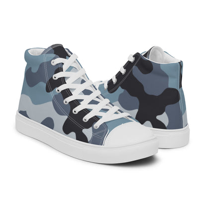 Russian KKO Urban Blue CAMO Men’s high top canvas shoes - Mens High Top Canvas Shoes