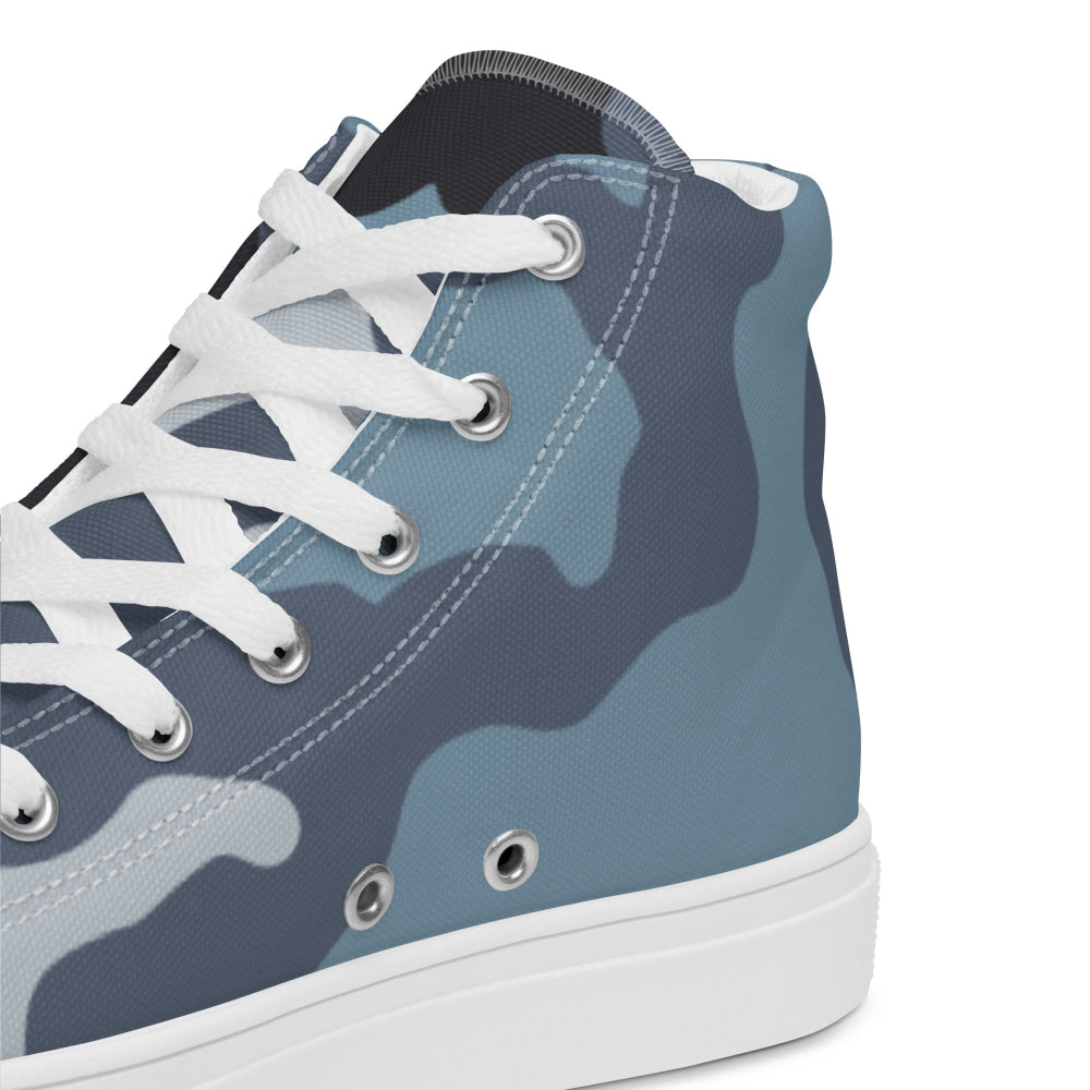 Russian KKO Urban Blue CAMO Men’s high top canvas shoes - Mens High Top Canvas Shoes