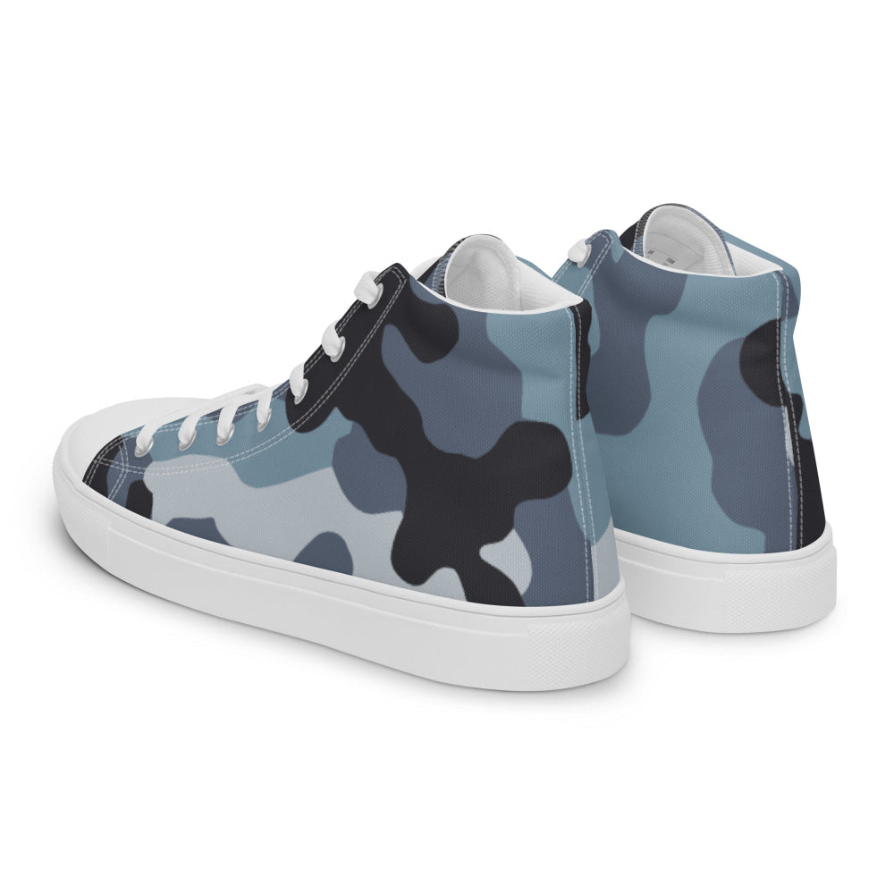 Russian KKO Urban Blue CAMO Men’s high top canvas shoes - Mens High Top Canvas Shoes