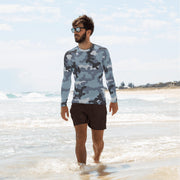 KKO Urban Blue Russian CAMO Mens Long-Sleeve Rash Guard - XS