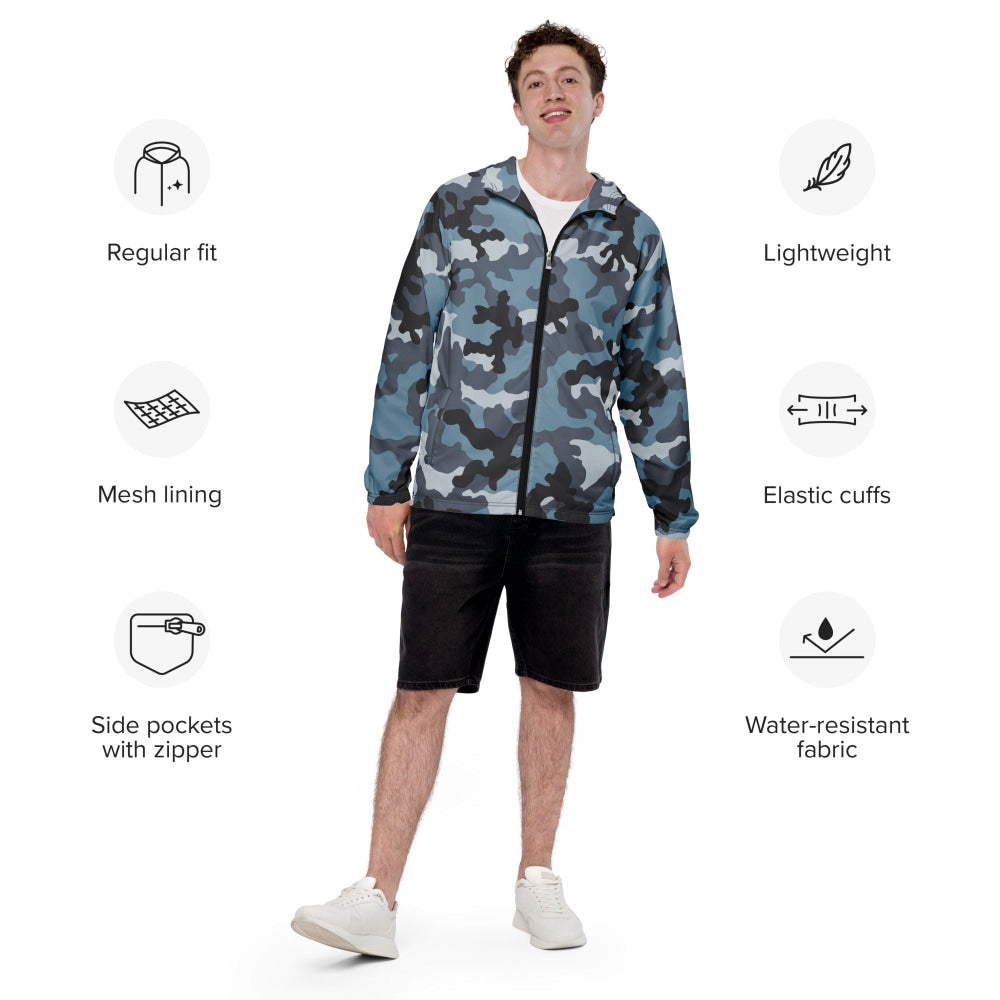 Russian KKO Urban Blue CAMO Men’s windbreaker - Mens Windbreaker