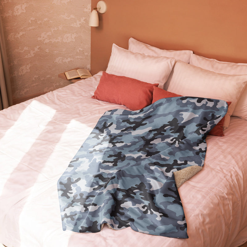 KKO Urban Blue Russian CAMO Sherpa Blanket