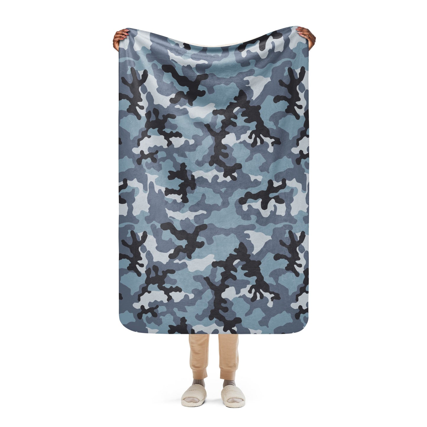 Russian KKO Urban Blue CAMO Sherpa blanket - 37″×57″ - Blankets