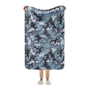KKO Urban Blue Russian CAMO Sherpa Blanket - 37″×57″
